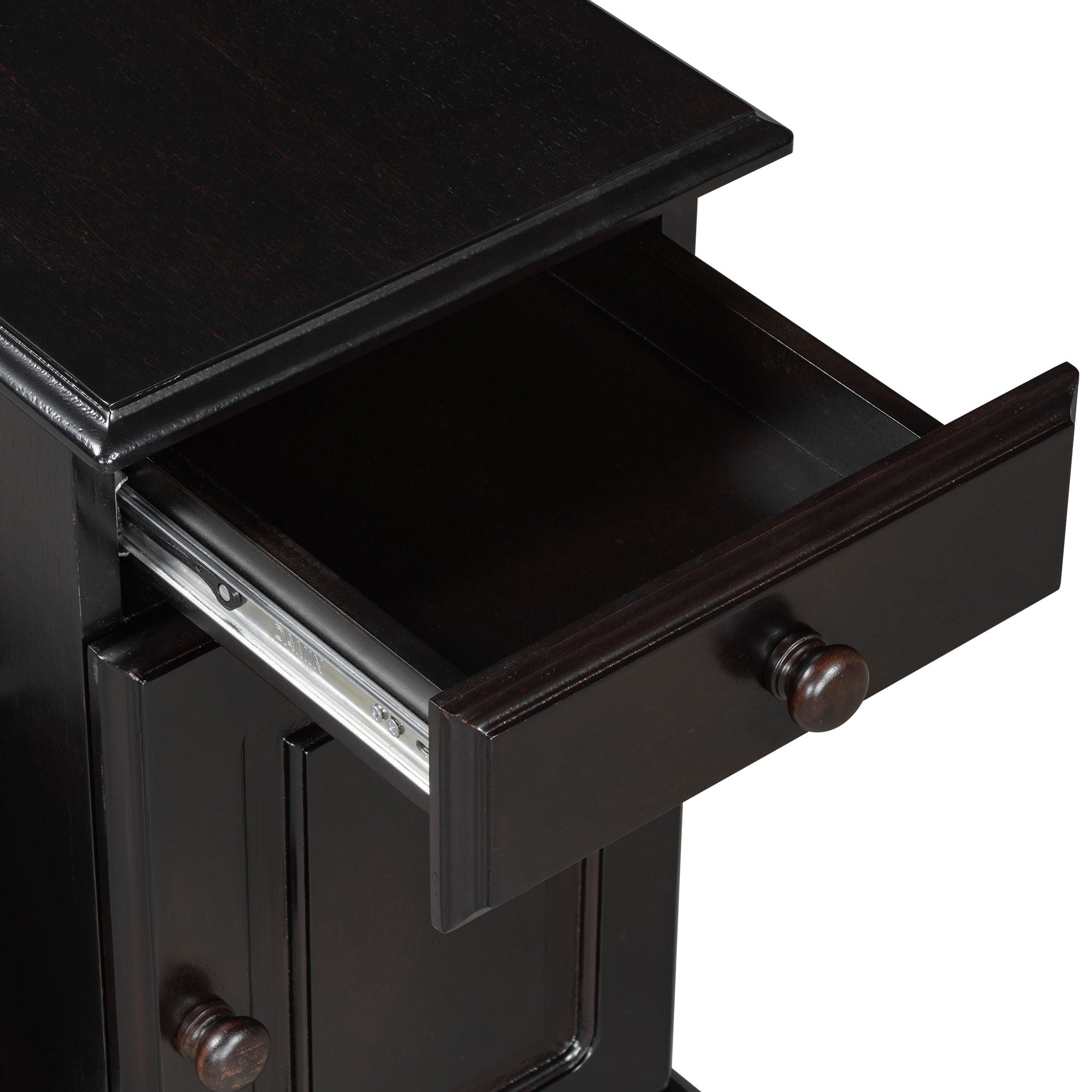 Vintage Flip Top Side Table With USB Ports