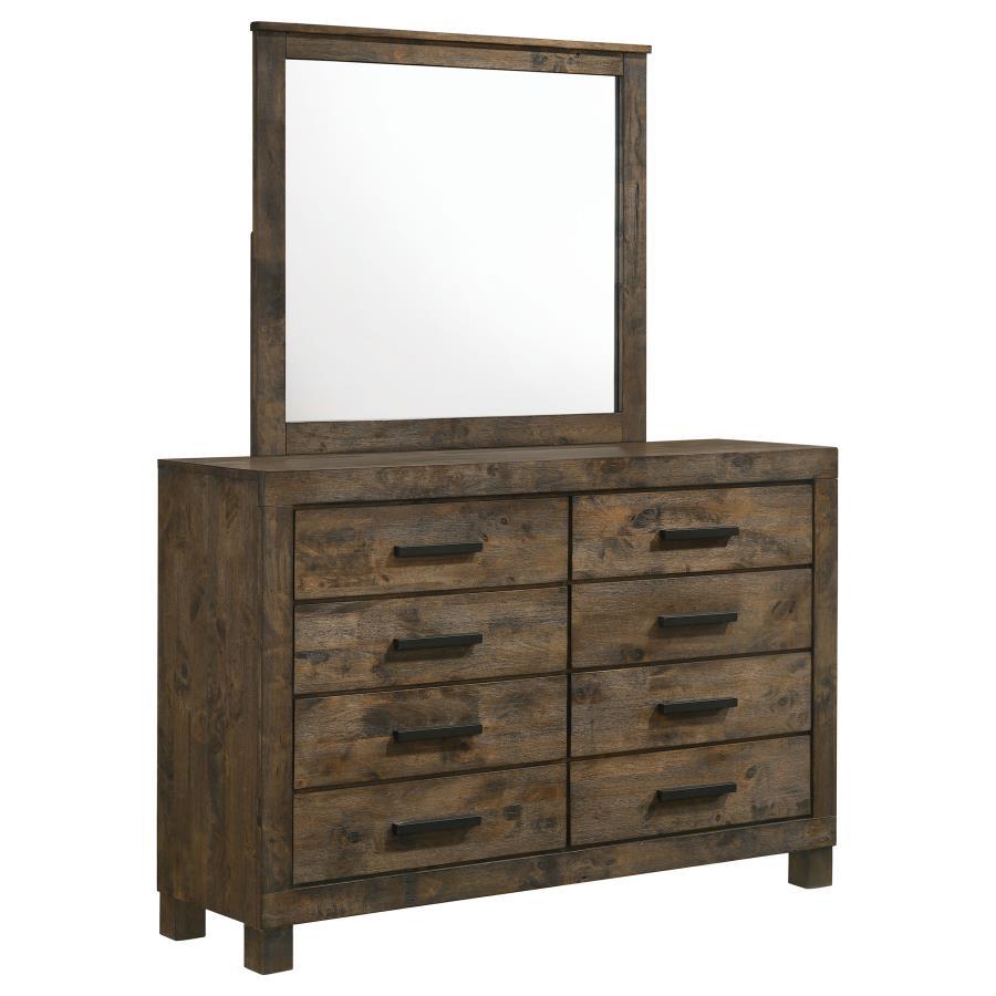 Coaster Fine Furniture Woodmont - 8-Drawer Dresser With Mirror - Rustic Golden Brown | Meri Furniture