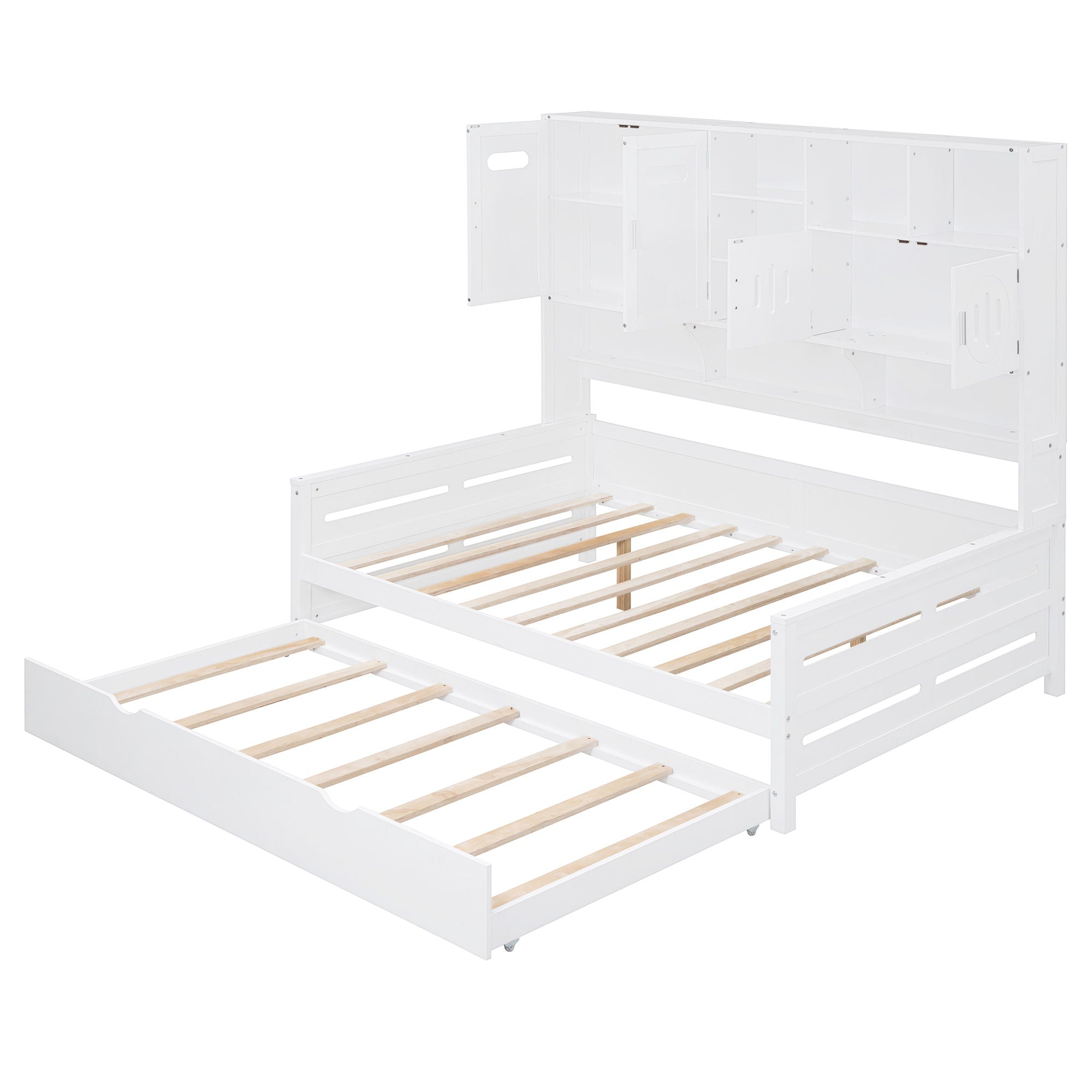 Daybed With All-In-One Cabinet And Shelf