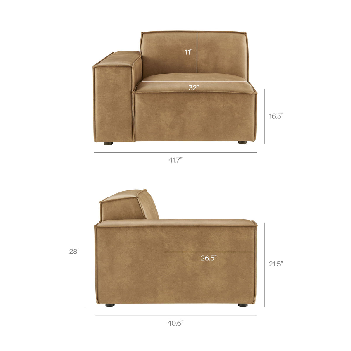 Restore 2-Piece Vegan Leather Modular Loveseat by Modway