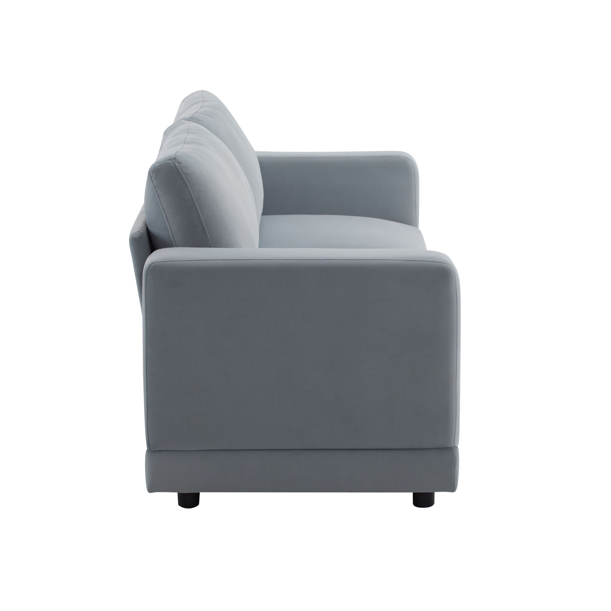 Modern Square Arm Sofa With Soft Fabric Upholstery, Deep Cushions