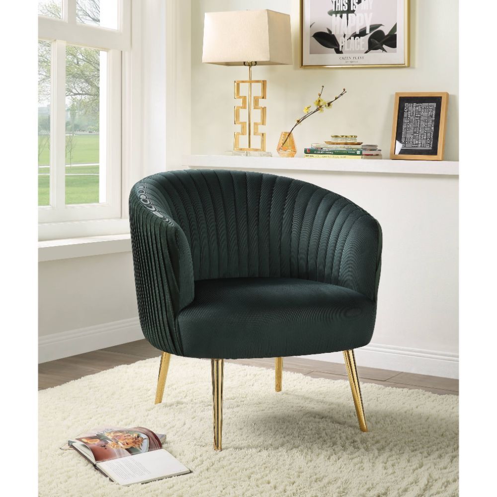 ACME Sigurd Accent Chair - Green & Gold | Meri Furniture