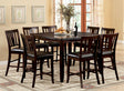 Furniture of America Edgewood - Square Counter Height Table - Espresso | Meri Furniture
