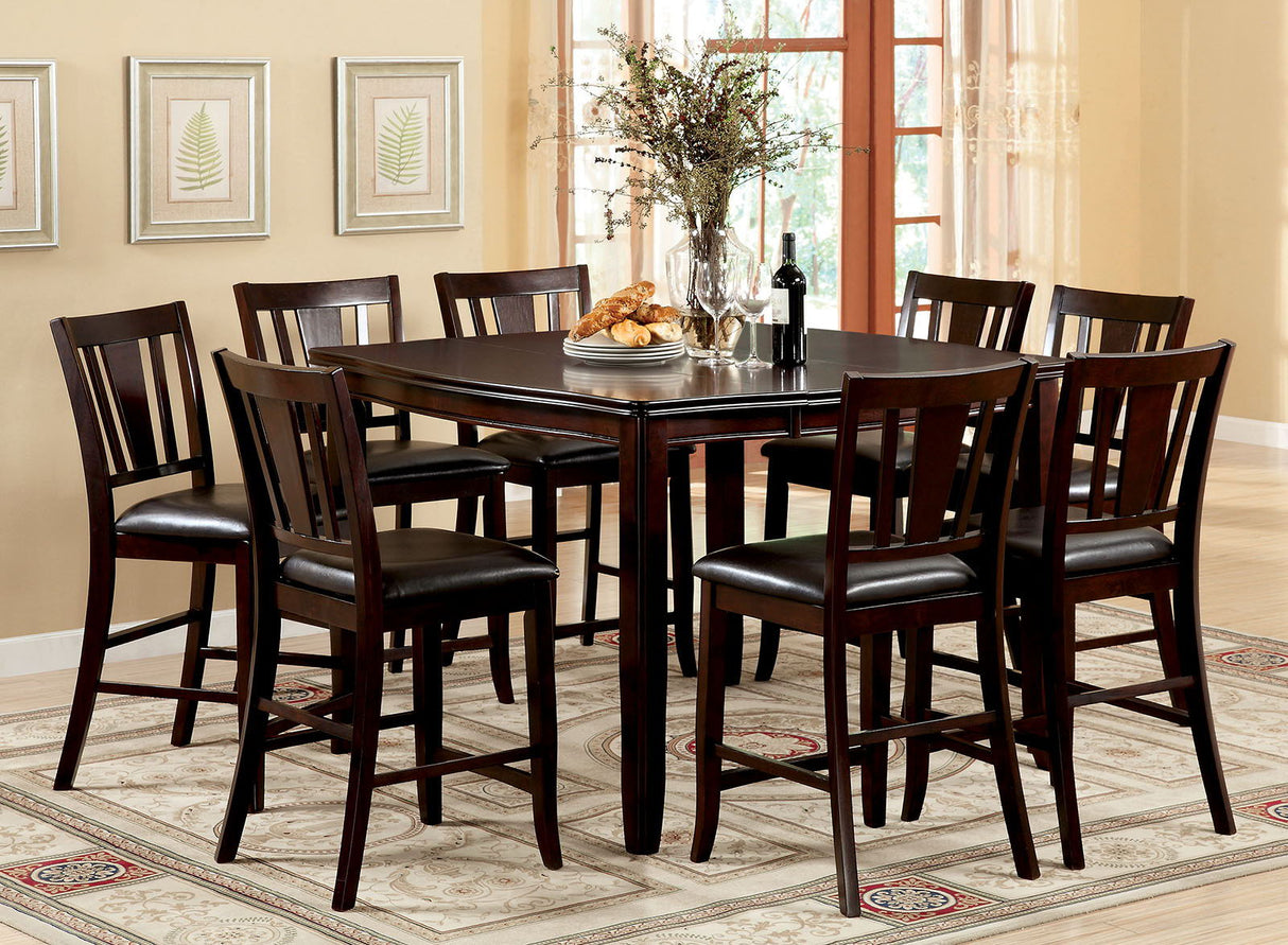 Furniture of America Edgewood - Square Counter Height Table - Espresso | Meri Furniture
