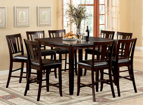 Furniture of America Edgewood - Square Counter Height Table - Espresso | Meri Furniture