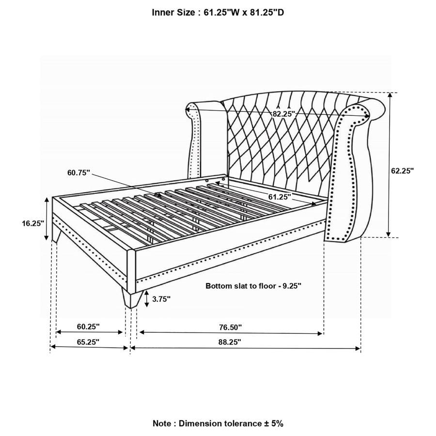 Coaster Fine Furniture Barzini - Upholstered Wingback Bed | Meri Furniture