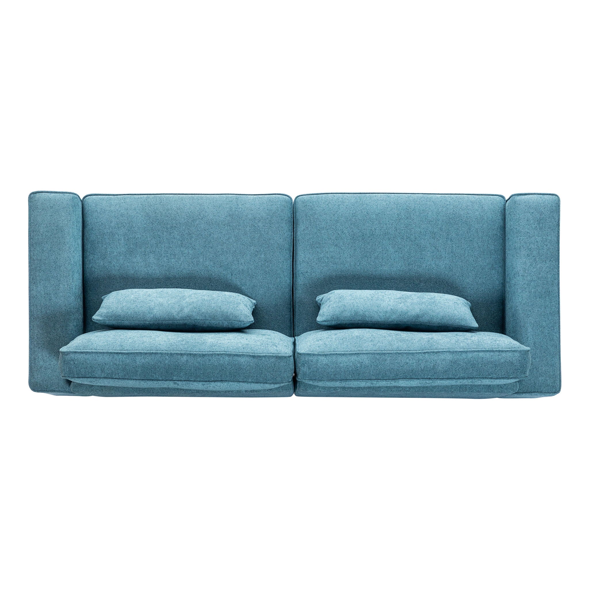 Modern Fabric Sofa With Plush Cushions, Sleek Arm Design