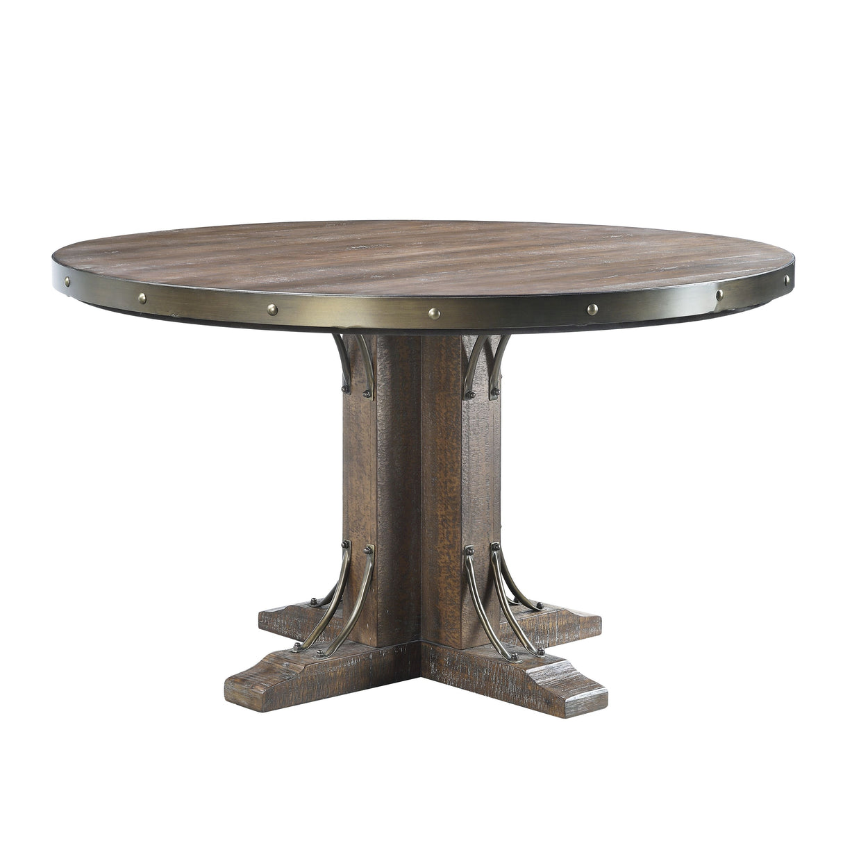 ACME Raphaela - Dining Table - Weathered Cherry Finish - 30" | Meri Furniture