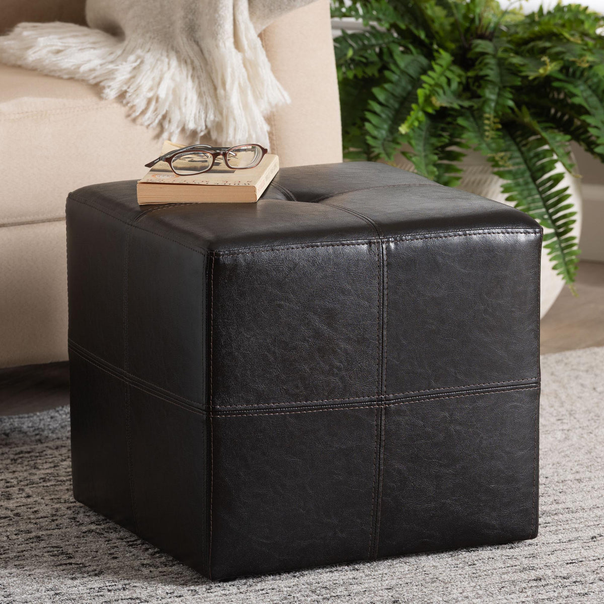 Nox Dark Brown Ottoman