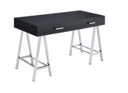 ACME Coleen - Desk - Black High Gloss & Chrome | Meri Furniture