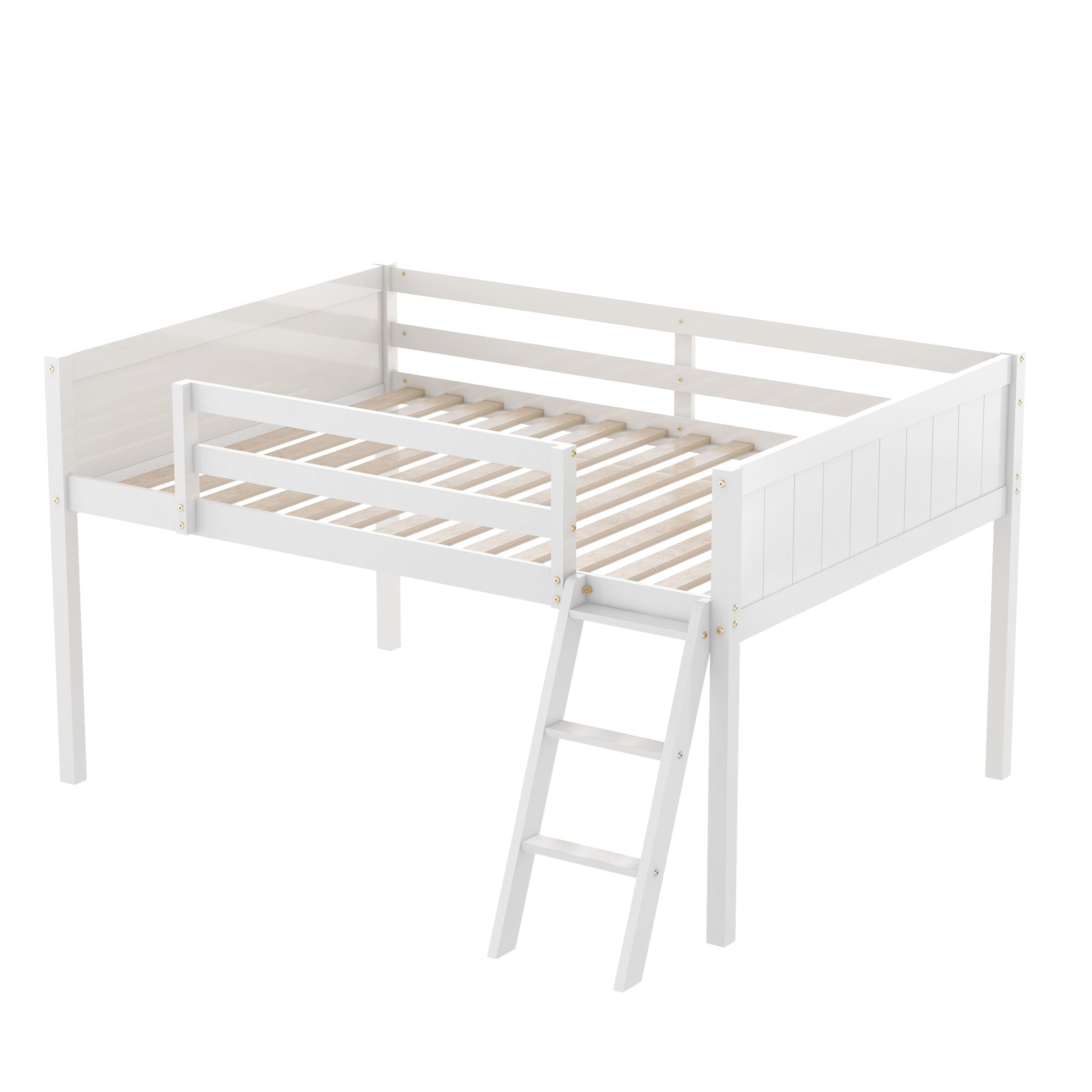 Low Loft Bed With Adjustable Ladder