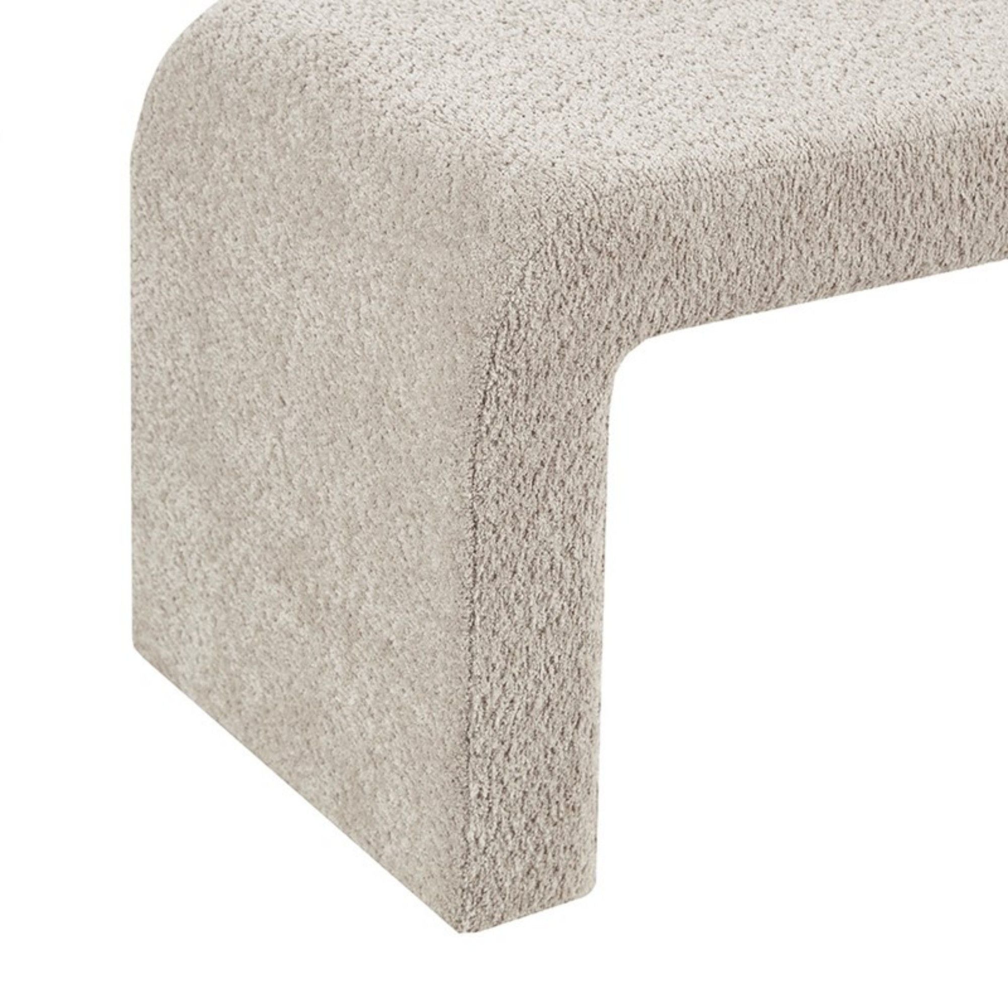 Modern Contemporary Boucle Waterfall Bench