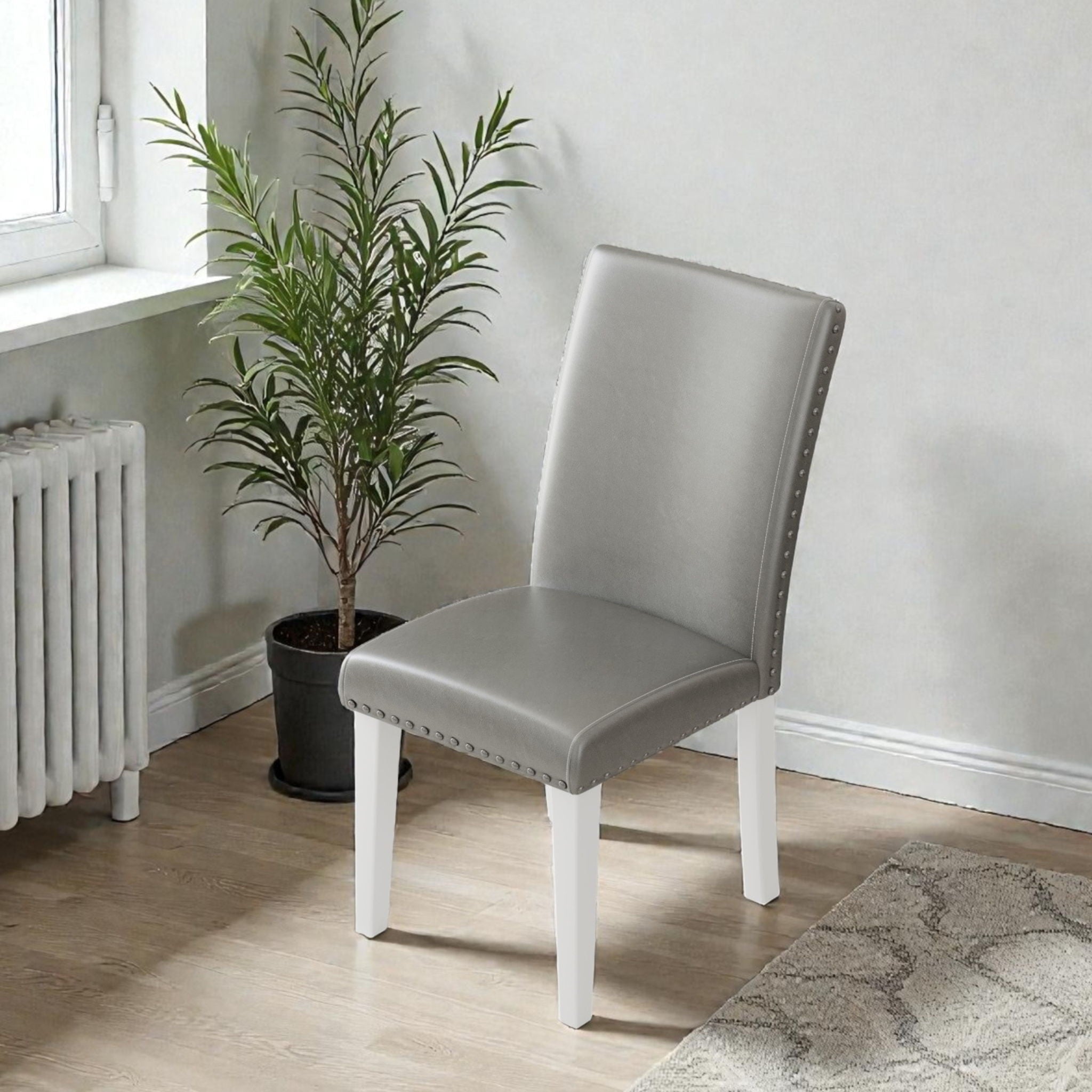 Upholstered Dining Chair With High Back Design (Set of 2)