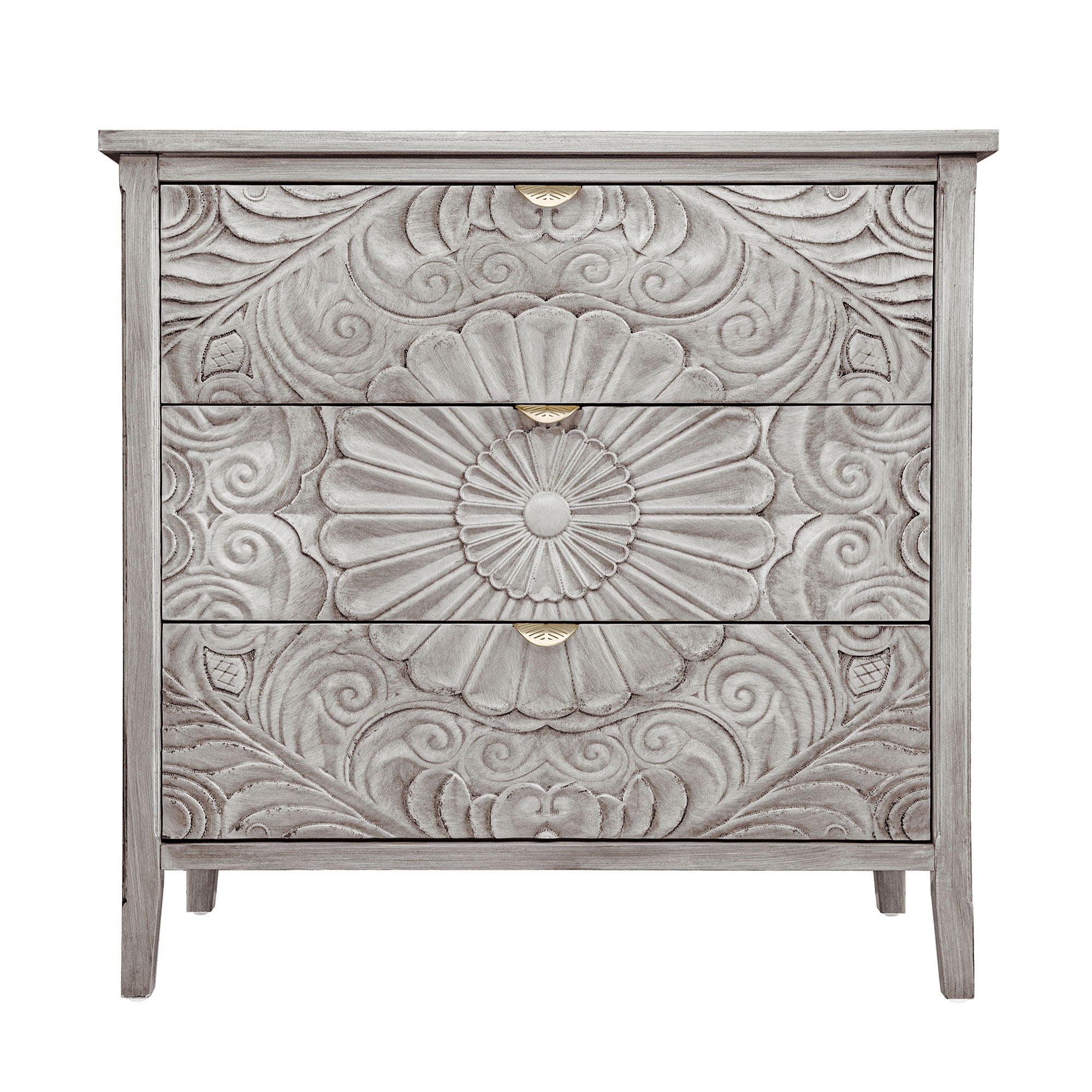 3 Drawer Cabinet, American Furniture, Suitable For Bedroom, Living Room - Light Gray