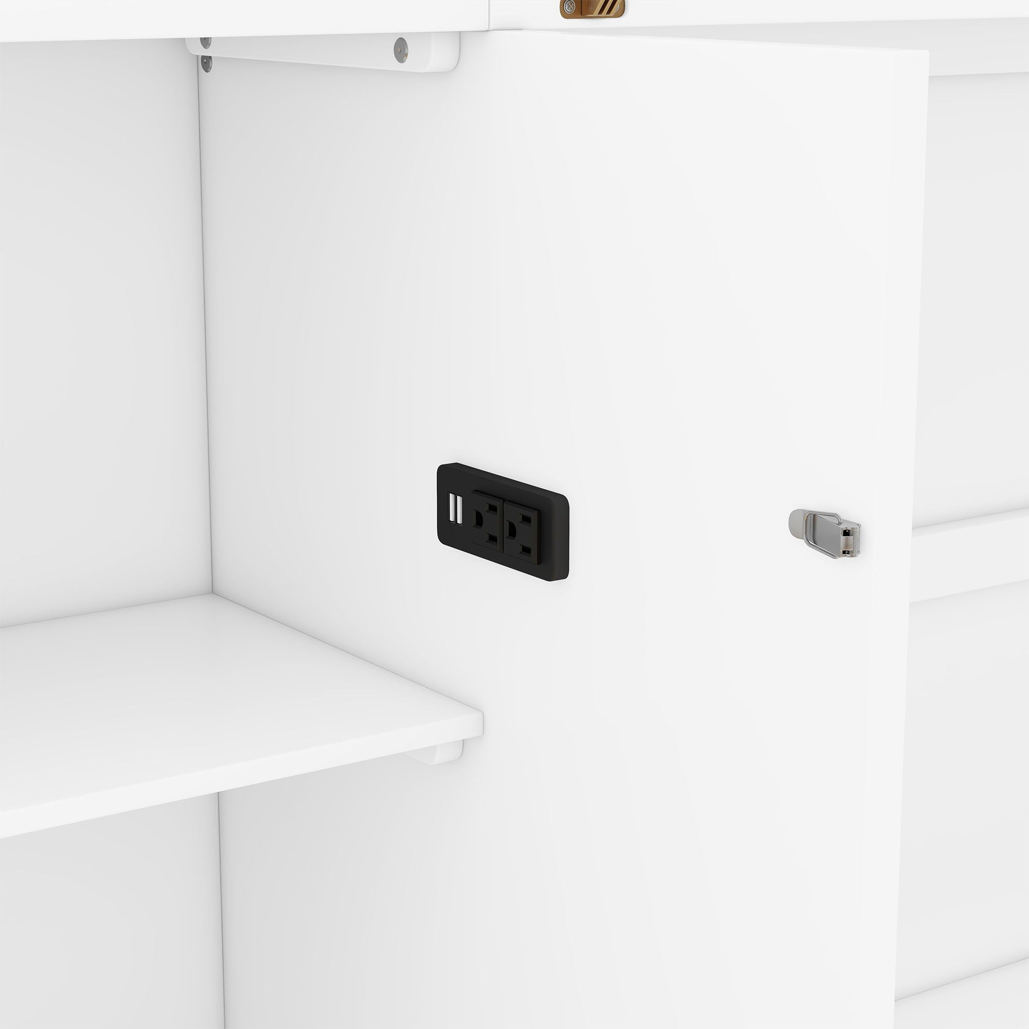 Murphy Bed With Shelves, Drawers And USB Ports