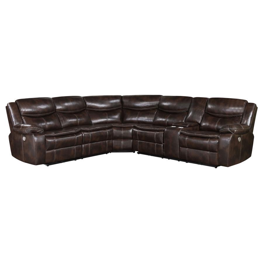 Coaster Fine Furniture Sycamore - Upholstered Power Reclining Sectional Sofa | Meri Furniture