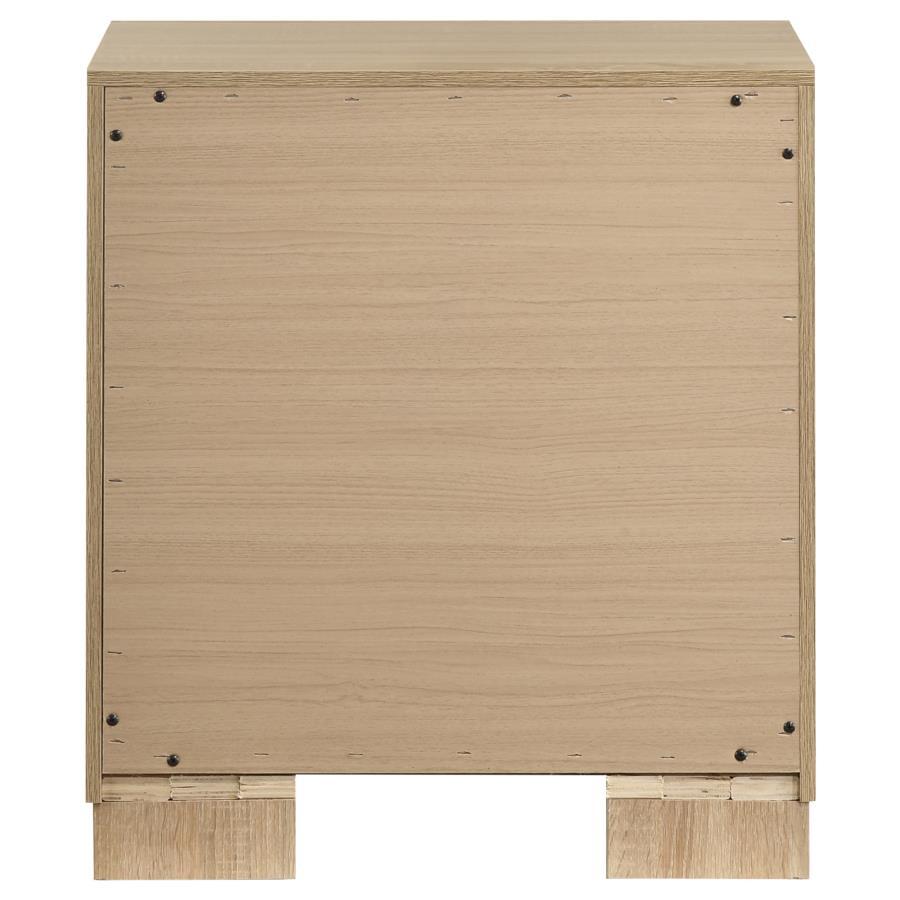 Arielle - 2-Drawer Bedroom Nightstand With Casters - Light Oak