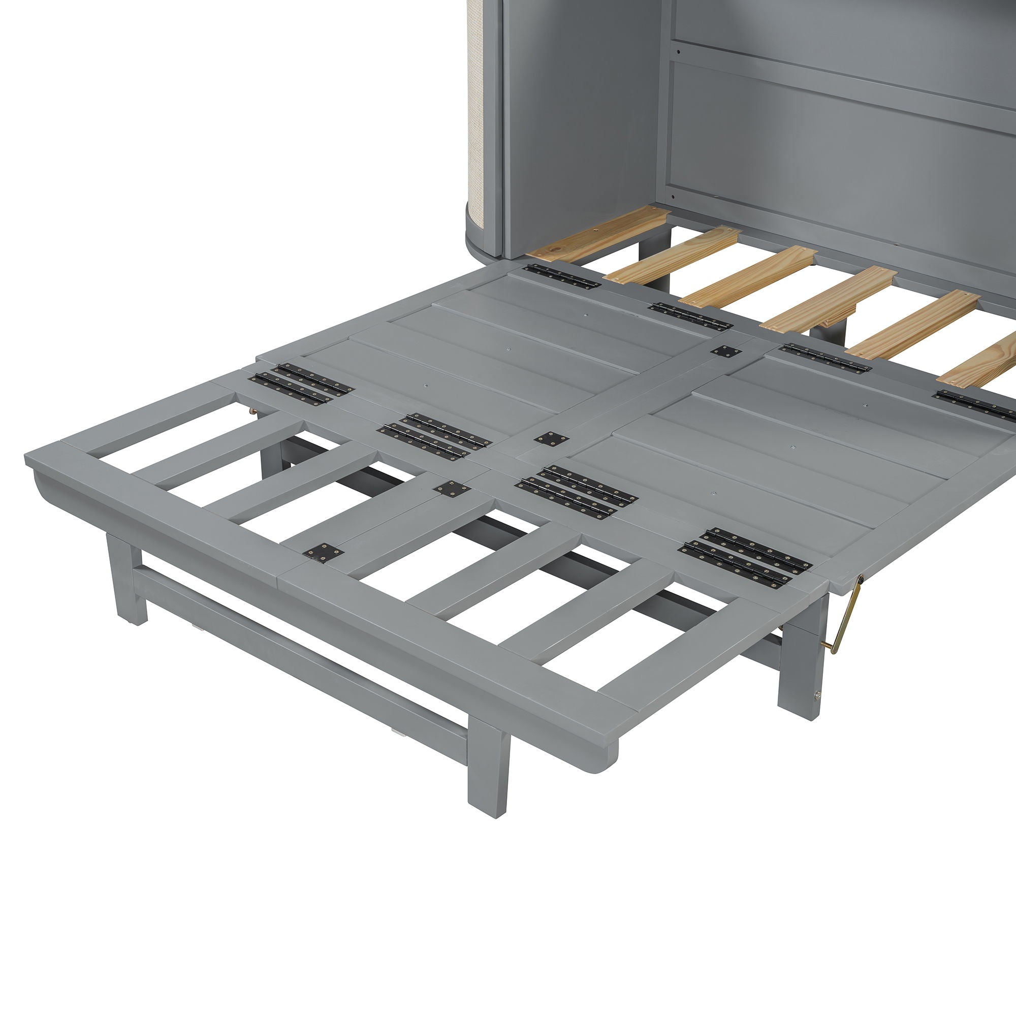 Murphy Bed With Hidden Storage & Modern Woven Design