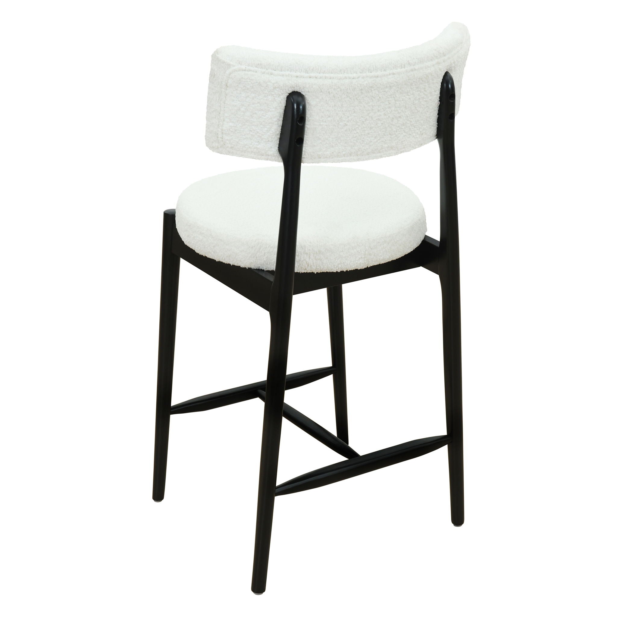 Mid Century Modern Counter Stools, Fabric Upholstered Chairs