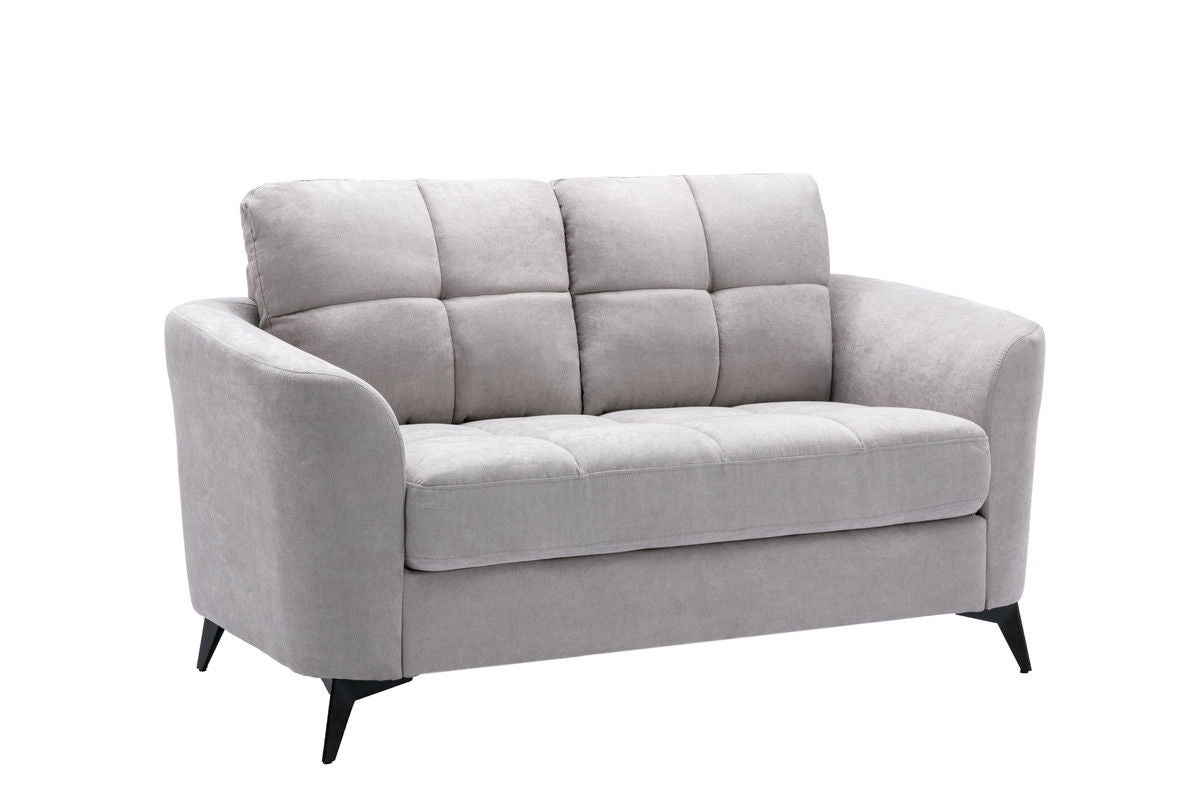 Callie 60"W Light Gray Woven Fabric Loveseat