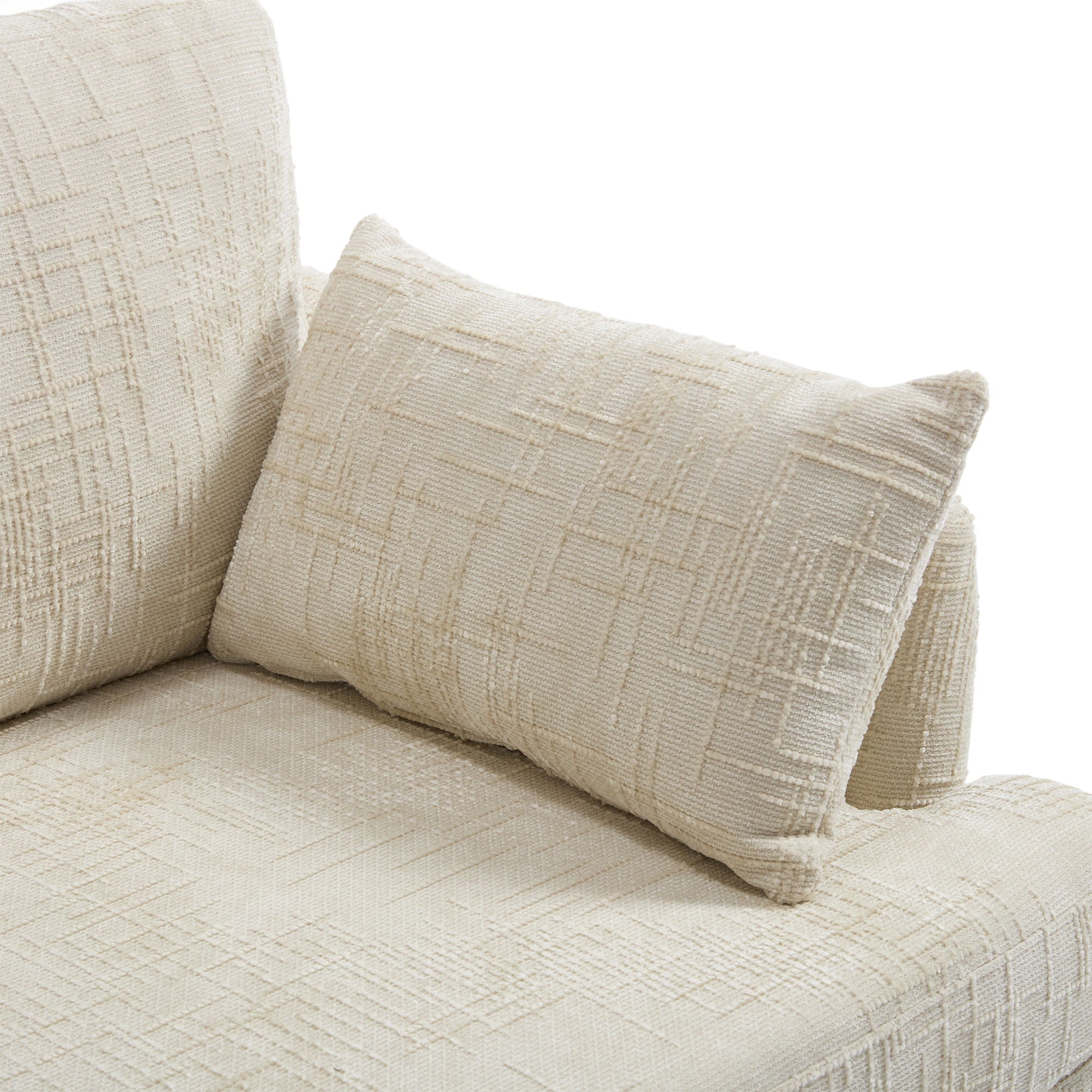 Chenille 2 Seater Sofa With LED Light, USB Charging Port, And Storage Bag