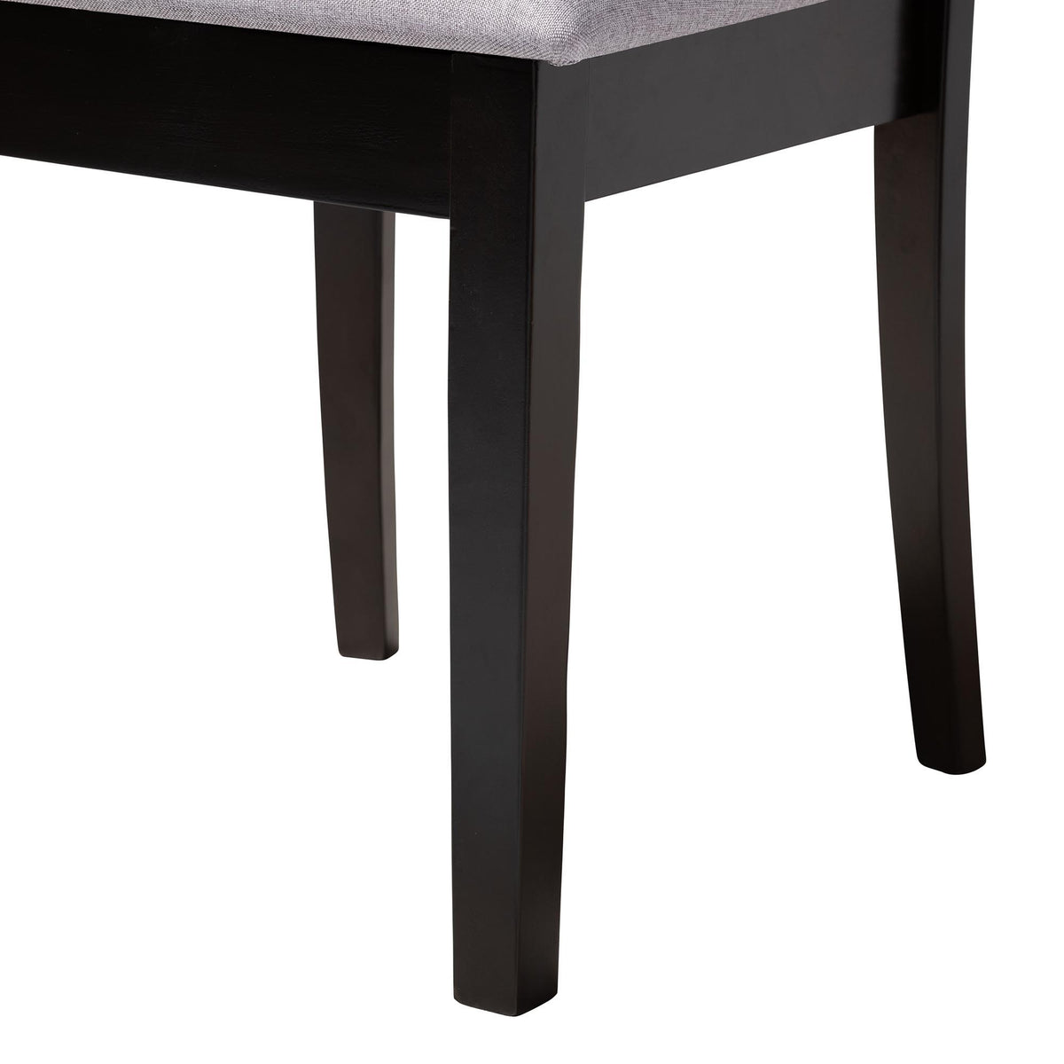 Bailey Modern Grey Fabric and Dark Brown Finished Wood 5-Piece Dining Set