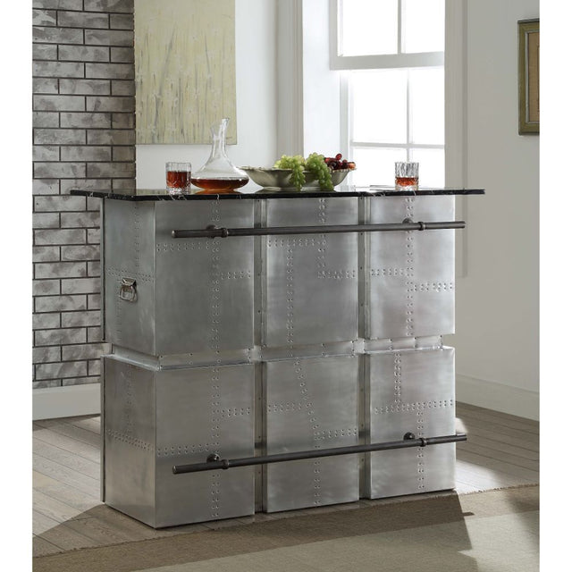 ACME Brancaster - Bar Table - Marble & Aluminum | Meri Furniture