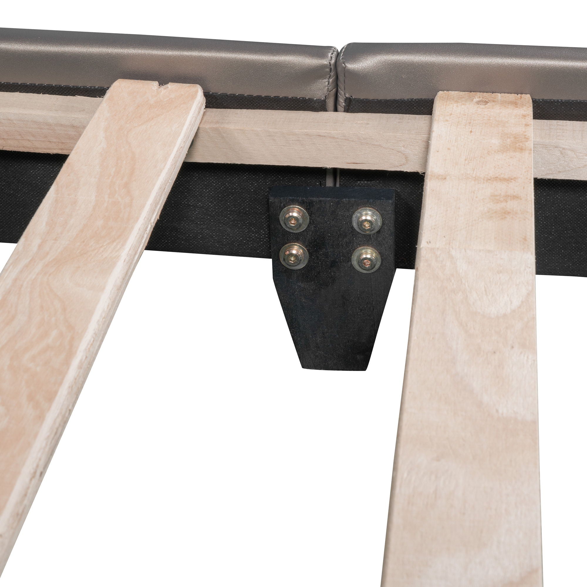 Upholstered Leather Platform Bed With Rabbit Ornament