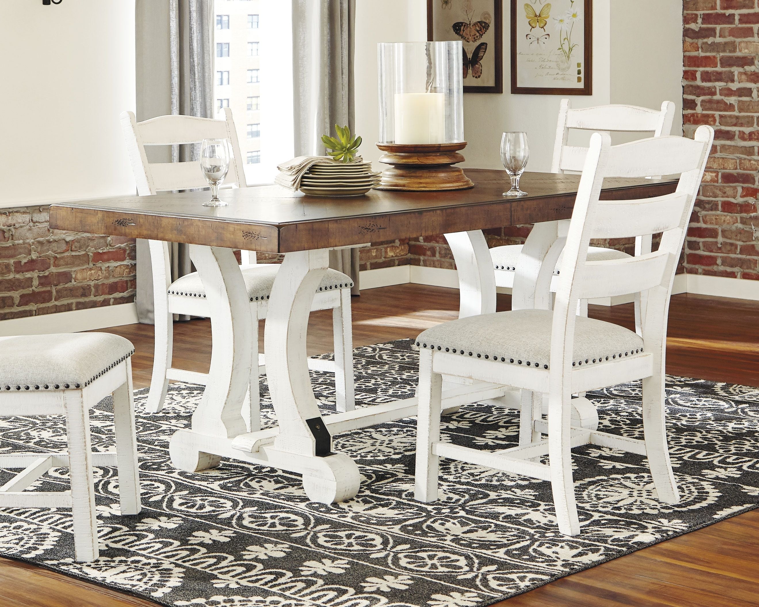 Signature Design by Ashley® Valebeck - White / Brown - Rectangular Dining Room Table | Meri Furniture