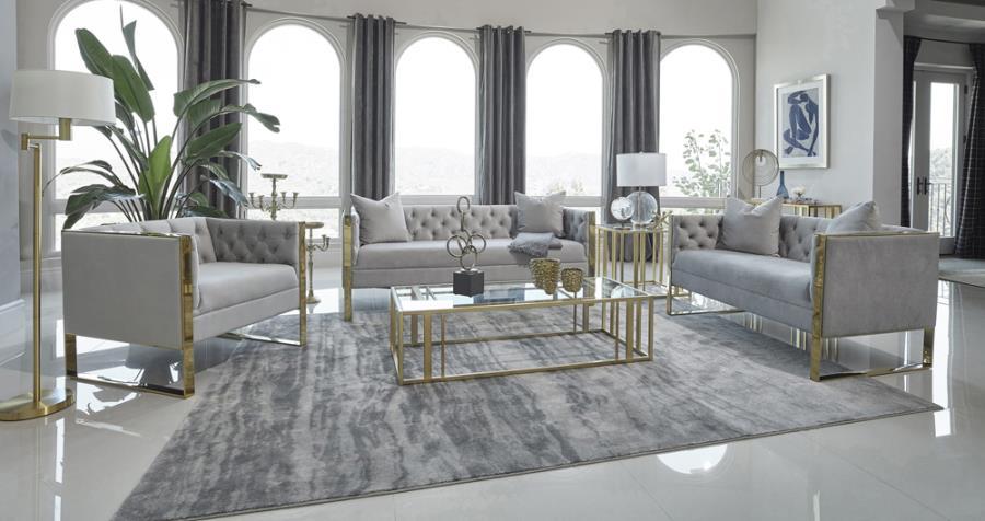 Coaster Fine Furniture Eastbrook - Velvet Upholstered Tufted Sofa Set | Meri Furniture