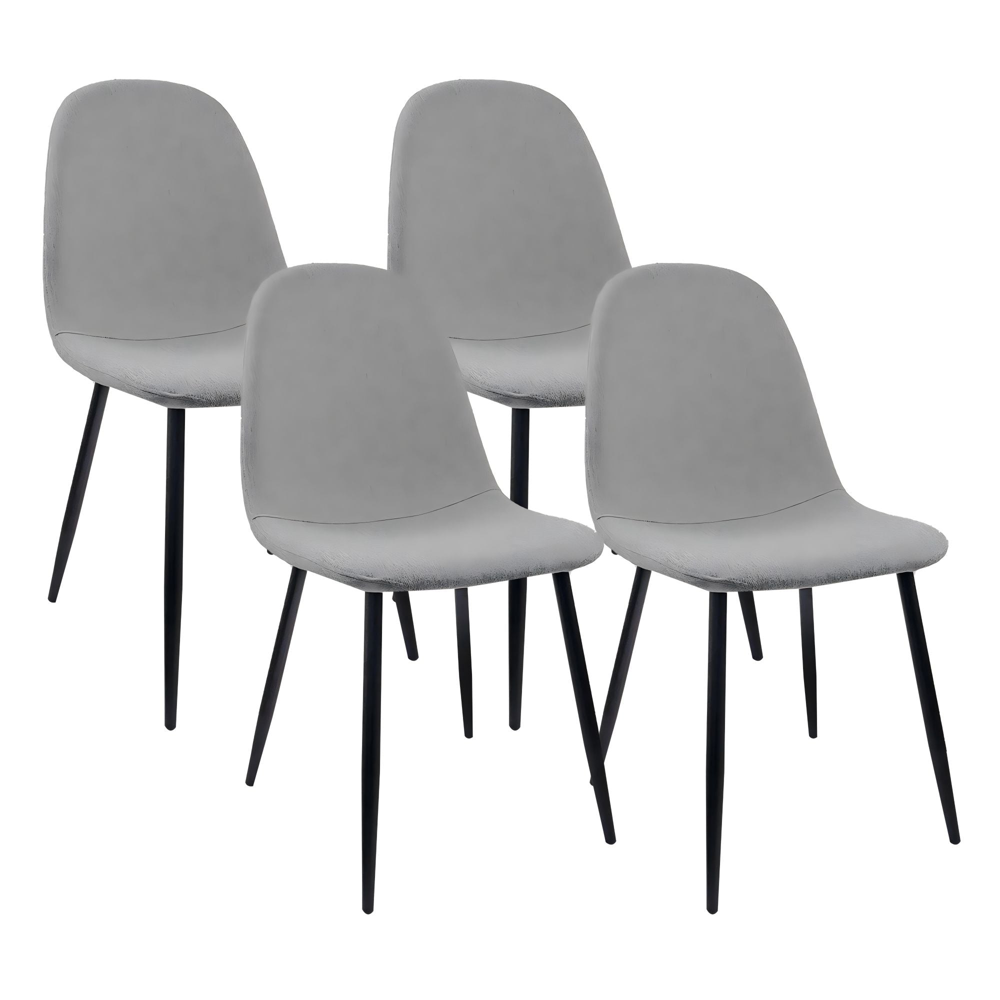 Modern Accent Dining Chairs Upholstered Seat, Metal Legs (Set of 4)