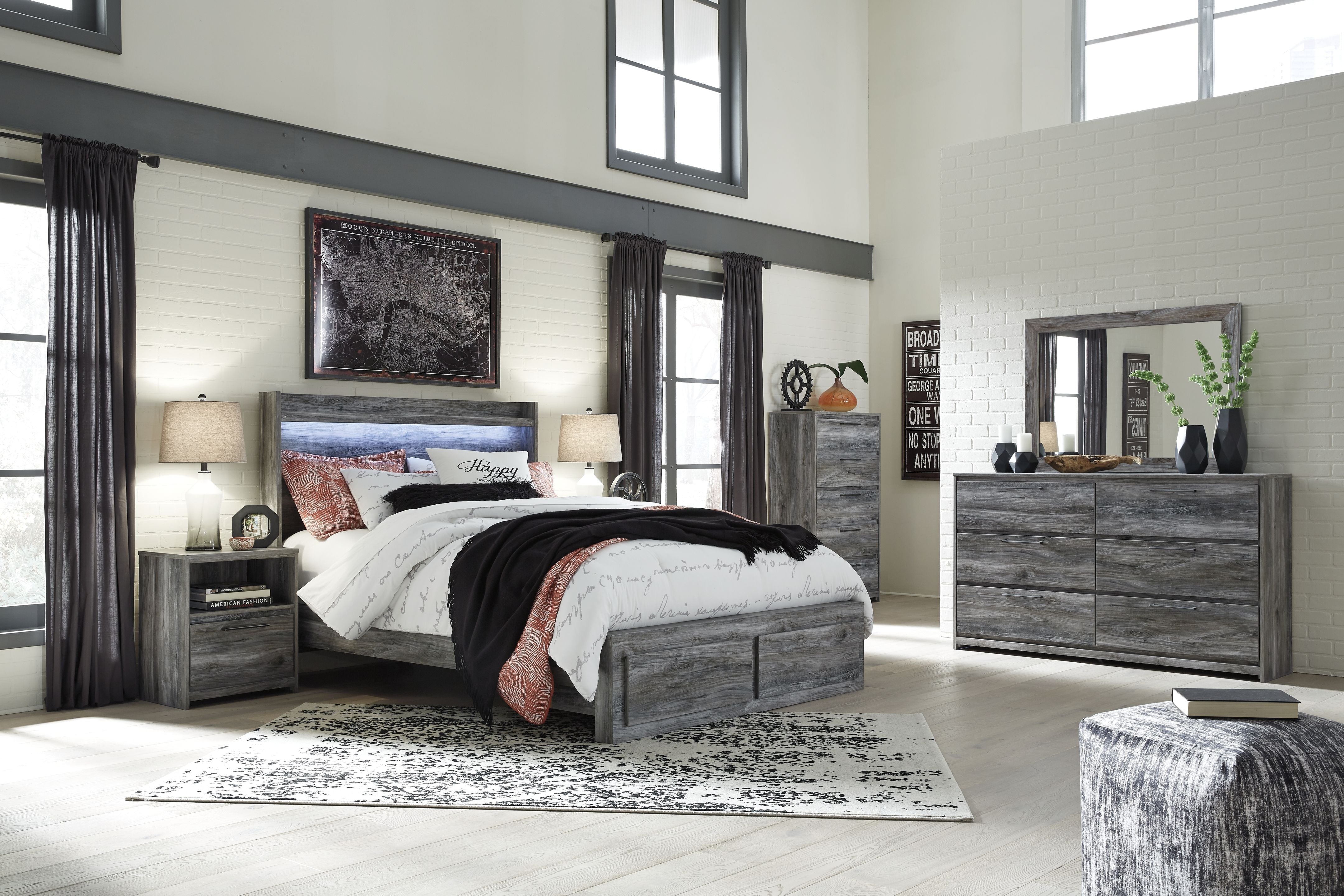 Signature Design by Ashley® Baystorm - LED Panel Bed | Meri Furniture