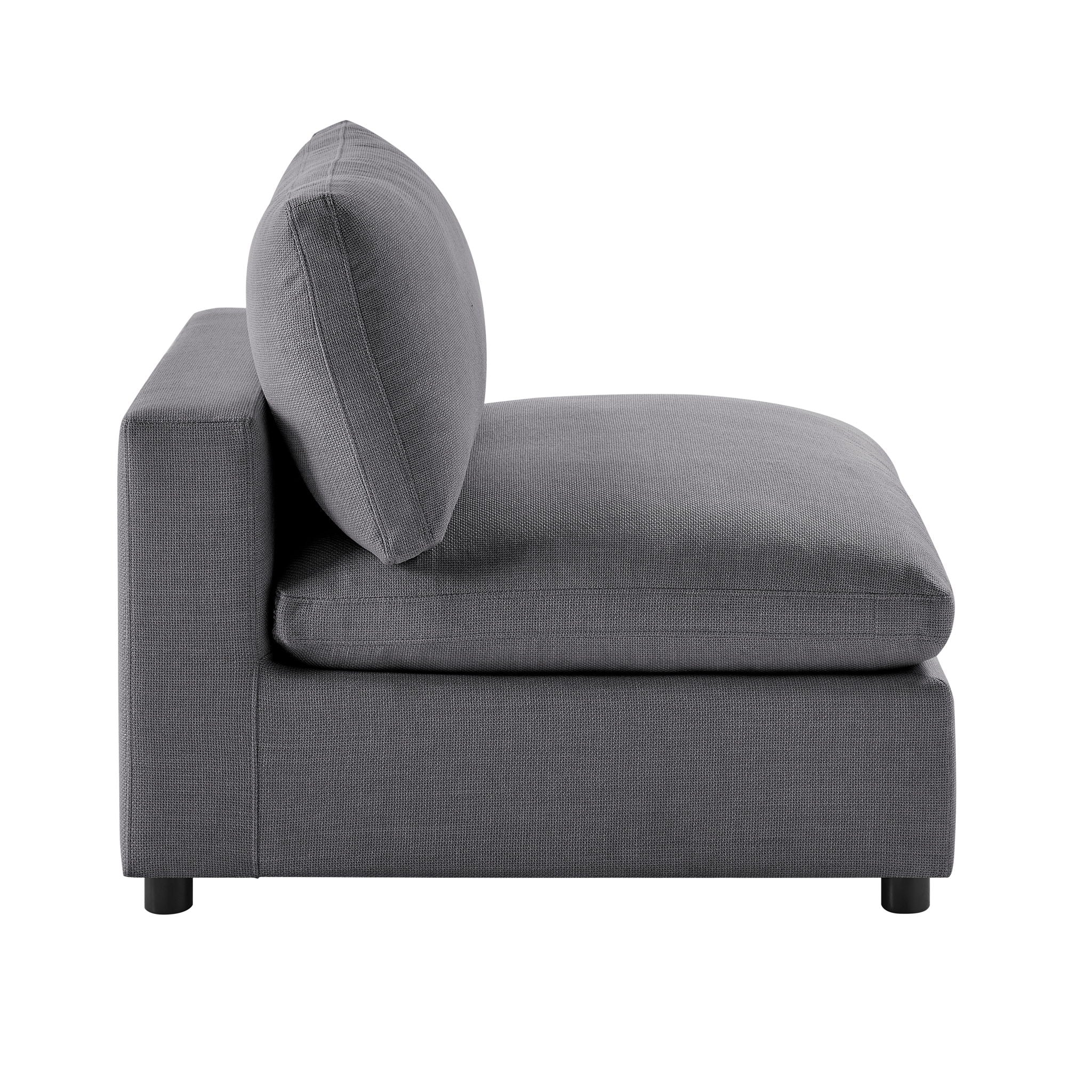 Cassandra - Armless Slipper Chair - Charcoal Gray