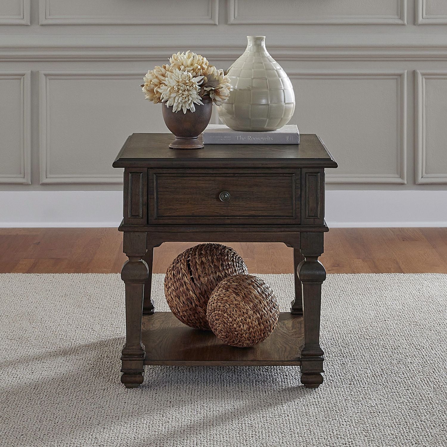 Provence Park - Drawer End Table - Brown