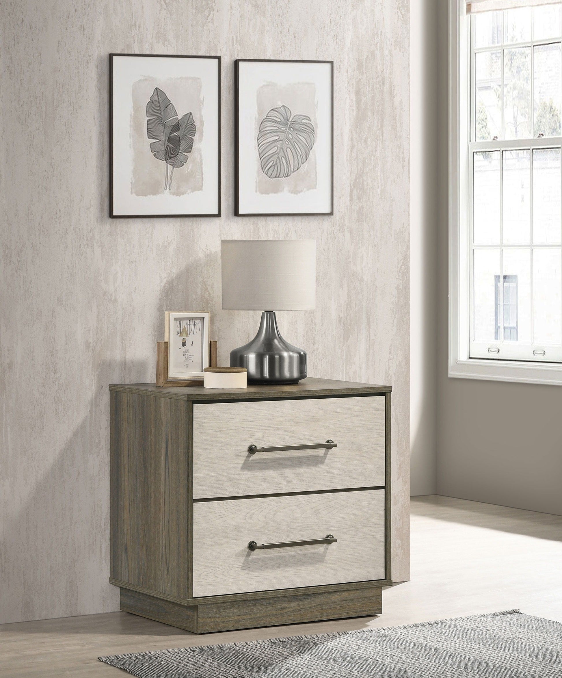 Coaster Fine Furniture Fenwick - 2-Drawer Nightstand Bedside Table - Gray Oak | Meri Furniture