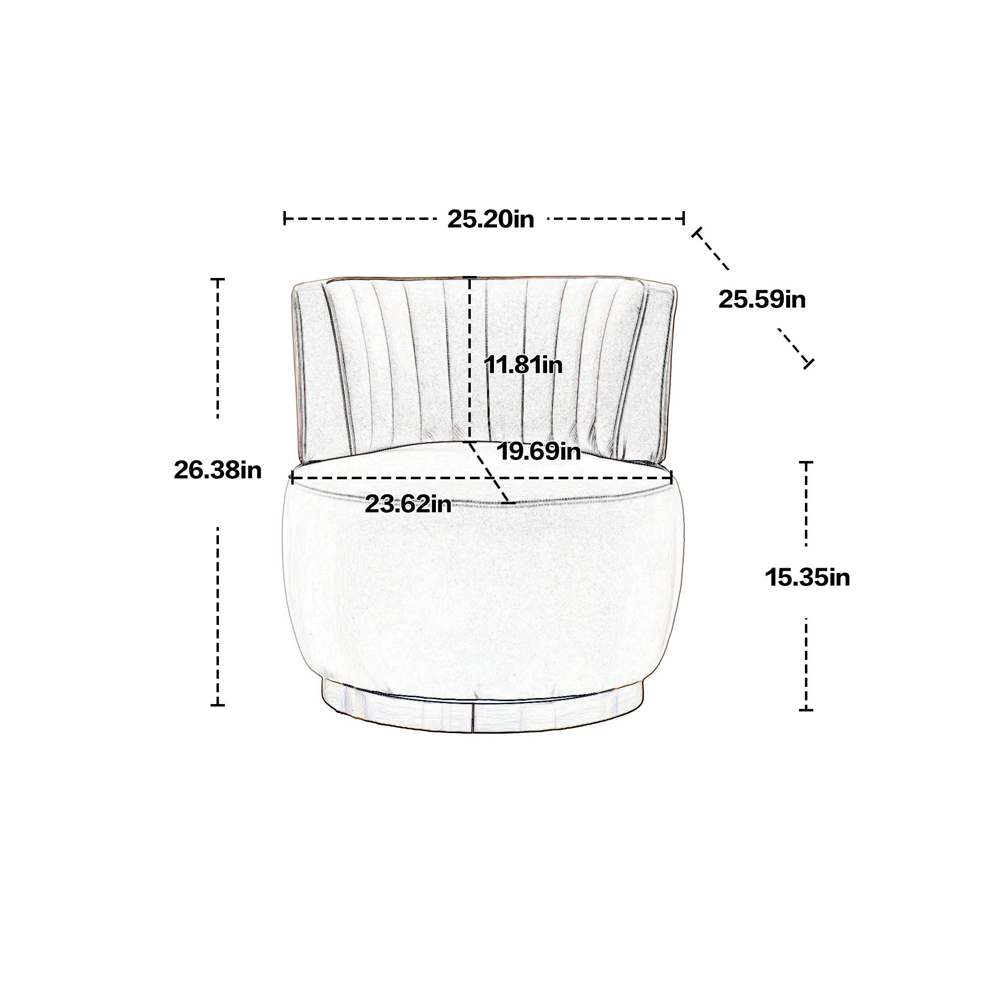 360 Degree Swivel Cuddle Barrel Accent Sofa Chair