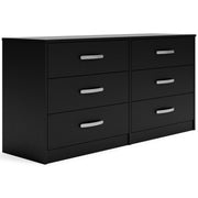 Signature Design by Ashley® Finch - Black - Six Drawer Dresser - 29'' Height | Meri Furniture