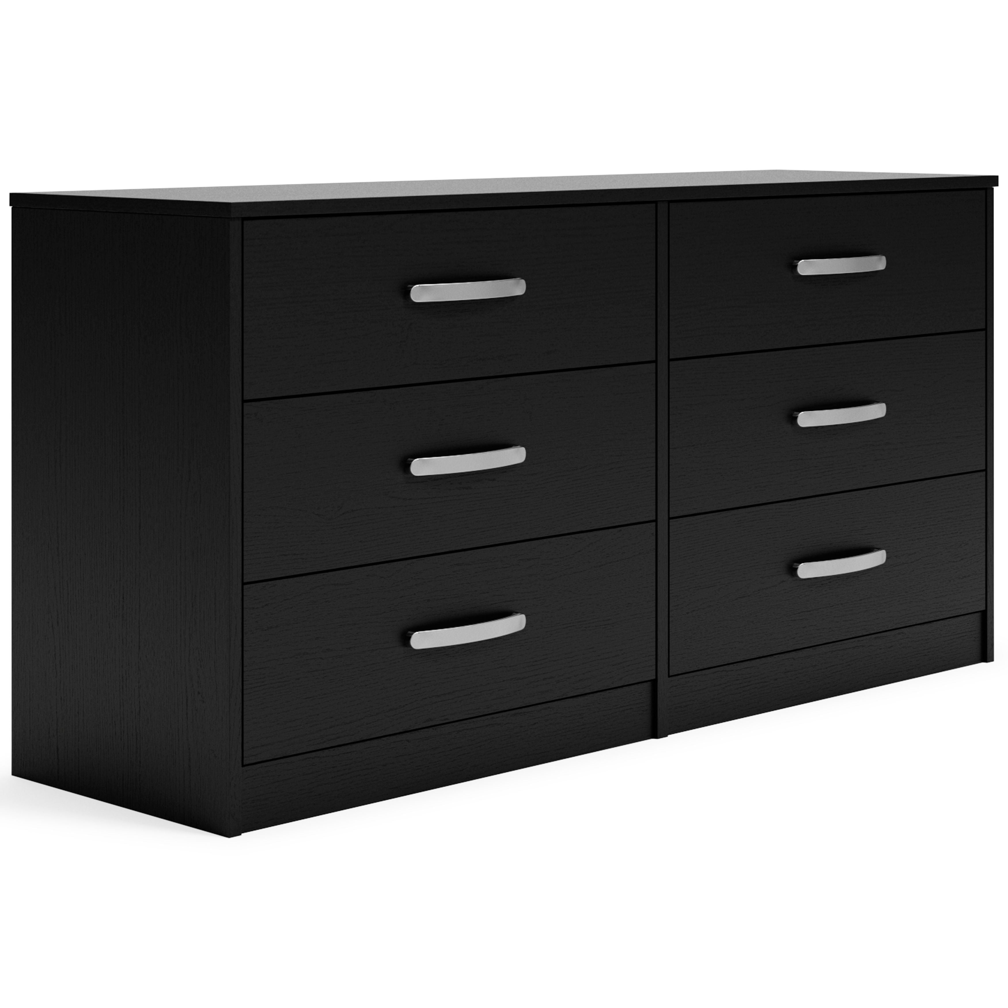 Signature Design by Ashley® Finch - Black - Six Drawer Dresser - 29'' Height | Meri Furniture