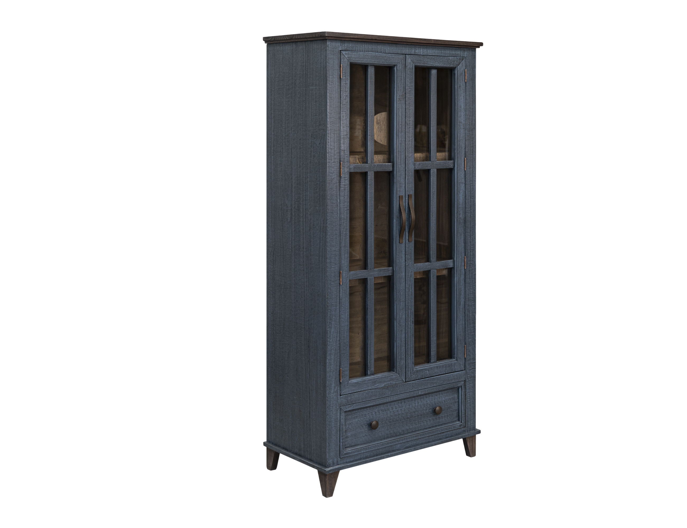 International Furniture Direct Toscana - 1 Drawer 2 Glass Doors Cabinet | Meri Furniture