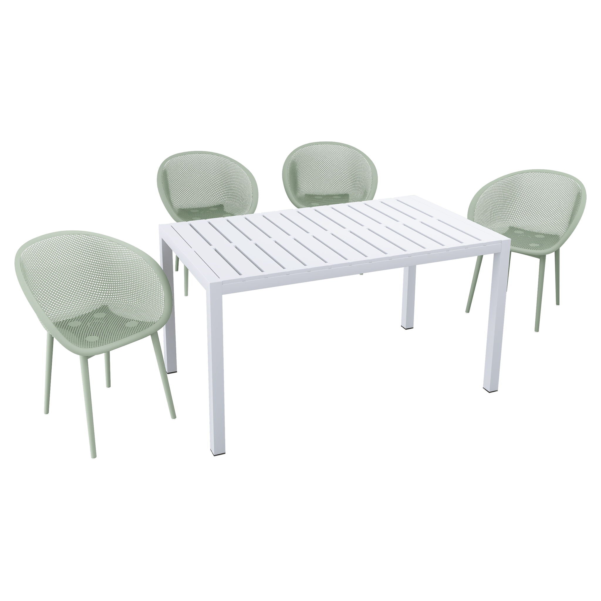 4 Pack Lounge Chair Set With Long Table