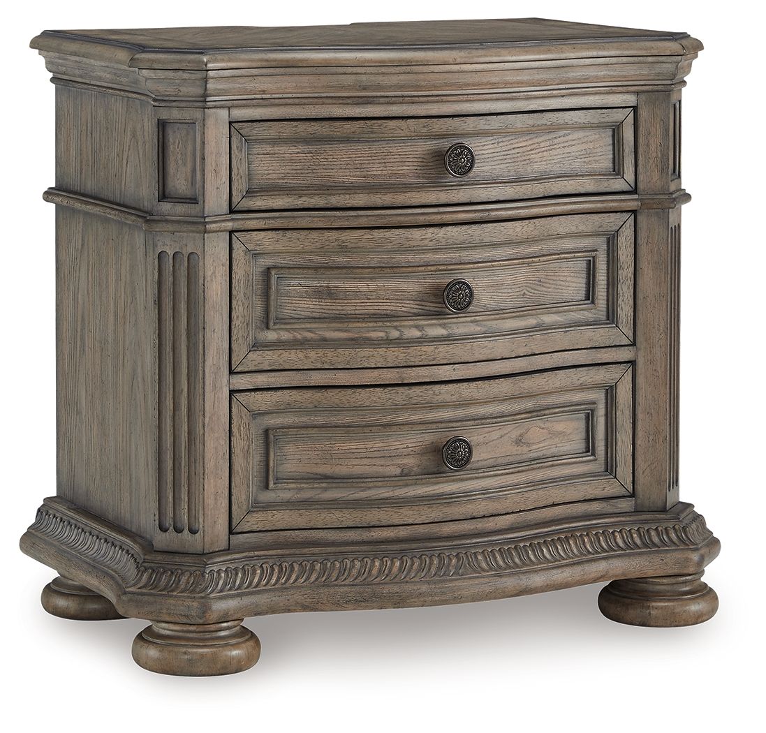 Signature Design by Ashley® Ardenfield - Light Brown - Three Drawer Night Stand | Meri Furniture