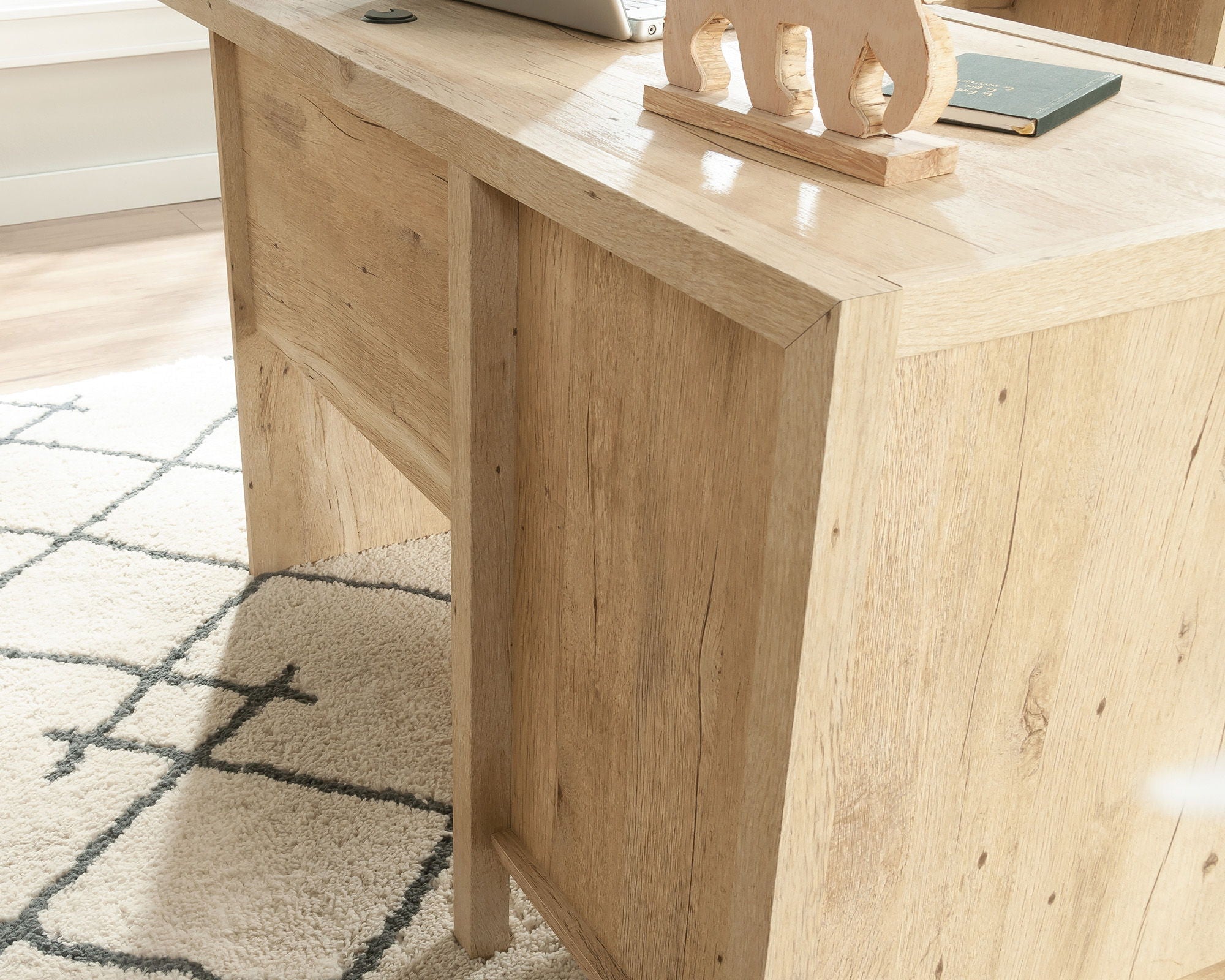 L-Shaped Home Office Desk in Prime Oak