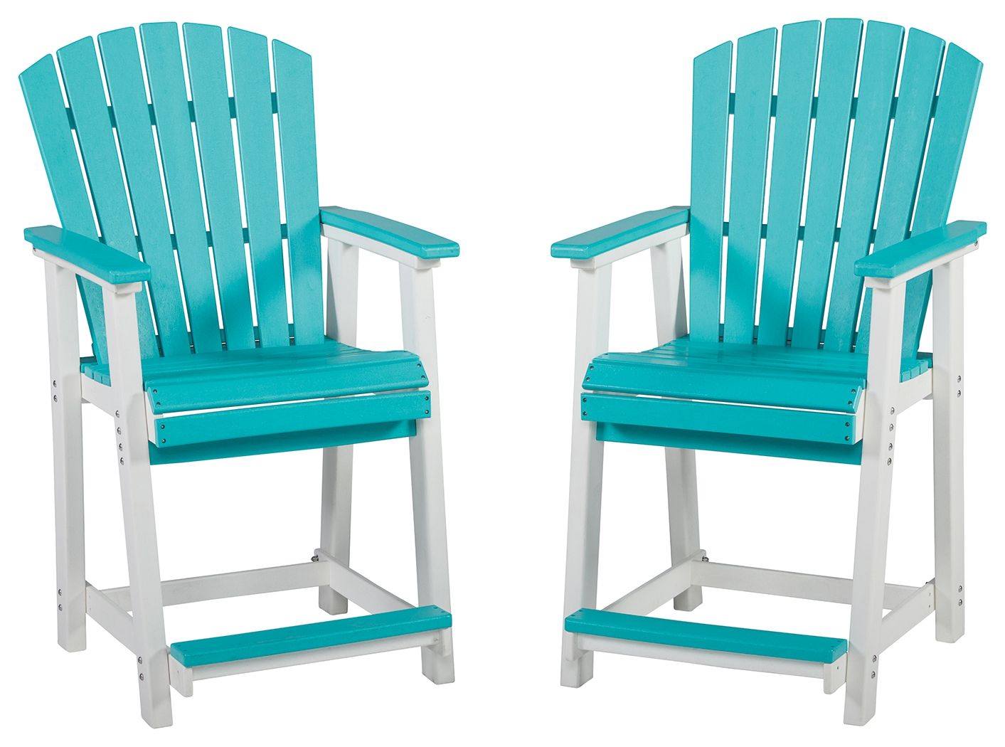 Ashley Furniture Eisely - Turquoise / White - Barstool (Set of 2) | Meri Furniture