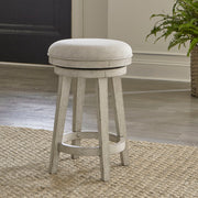 Liberty Furniture Ivy Hollow - Upholstered Swivel Stool - White | Meri Furniture