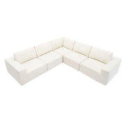 Modular L Shaped Sectional Sofa, Luxury Floor Couch Set, Upholstered Indoor Furniture, Foam - Filled Sleeper Sofa Bed For Living Room, Bedroom, 5 Pieces Free Combination