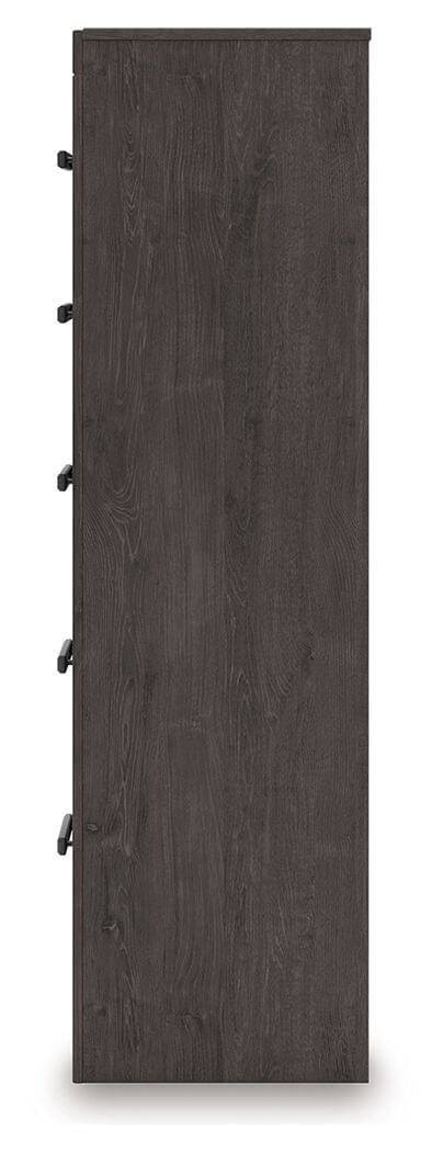 Prendonea - Five Drawer Chest - Charcoal