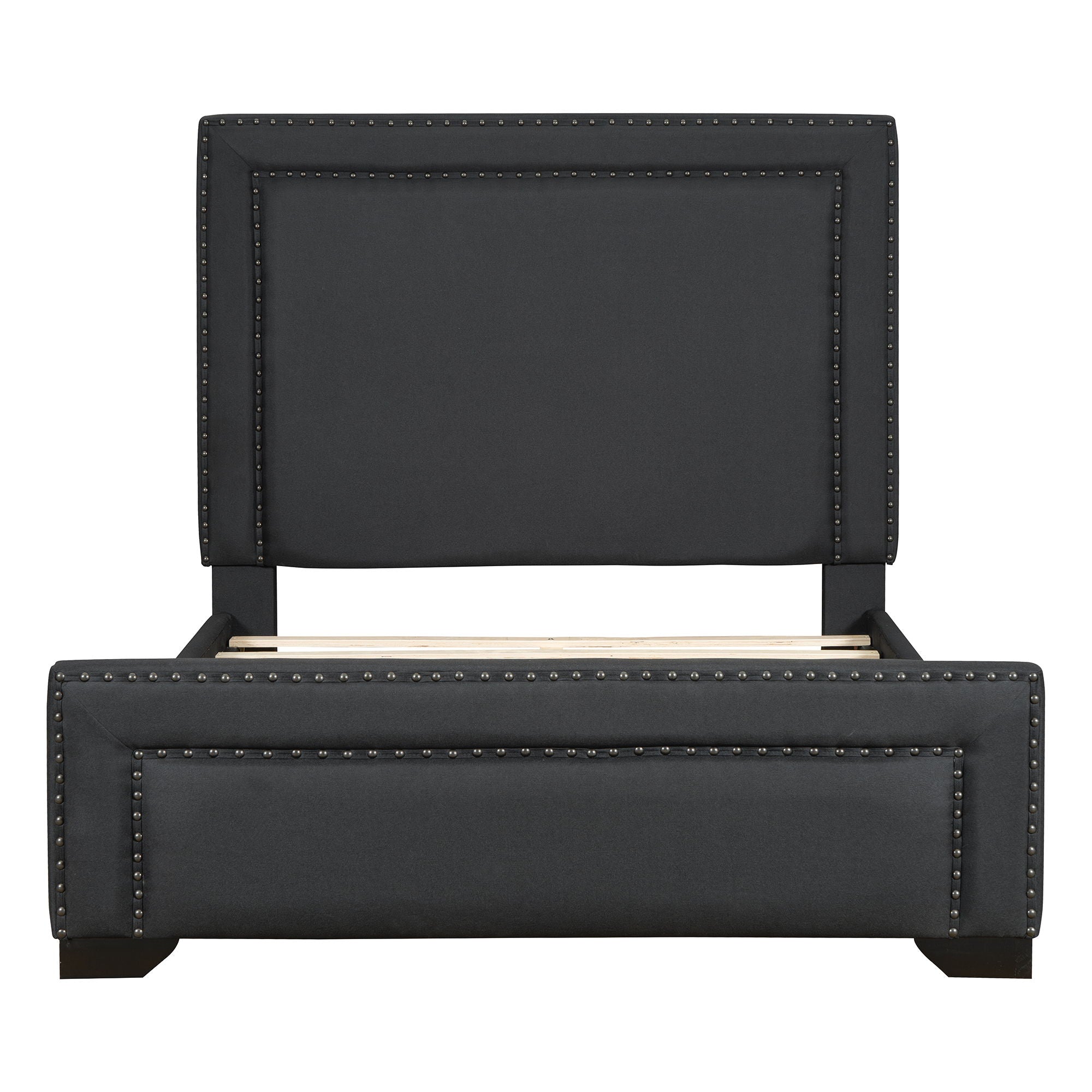 Upholstered Bed With Slats Support, No Box Spring Needed