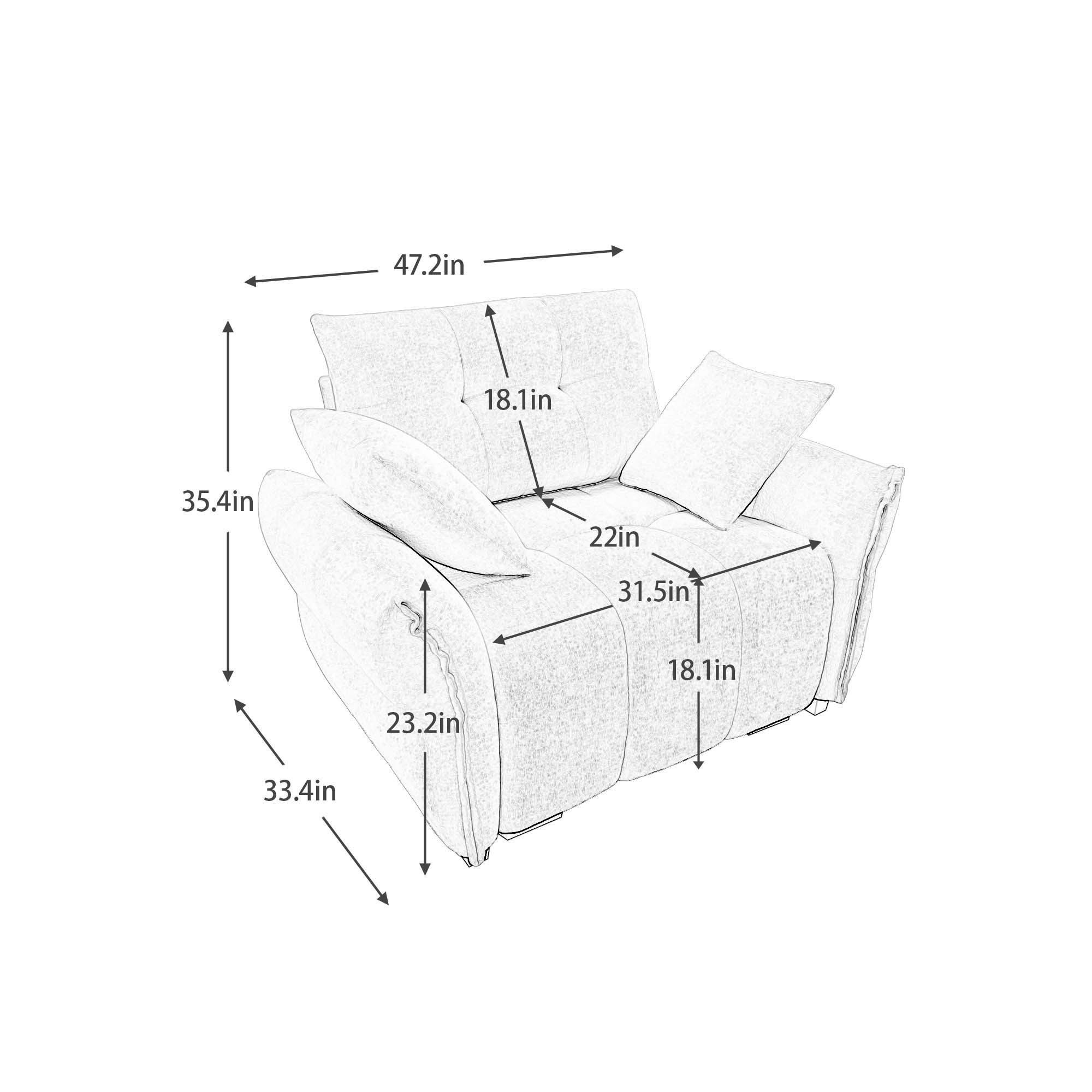 Modern Ergonomic Single Seater Sofa With High Resilience Cushions