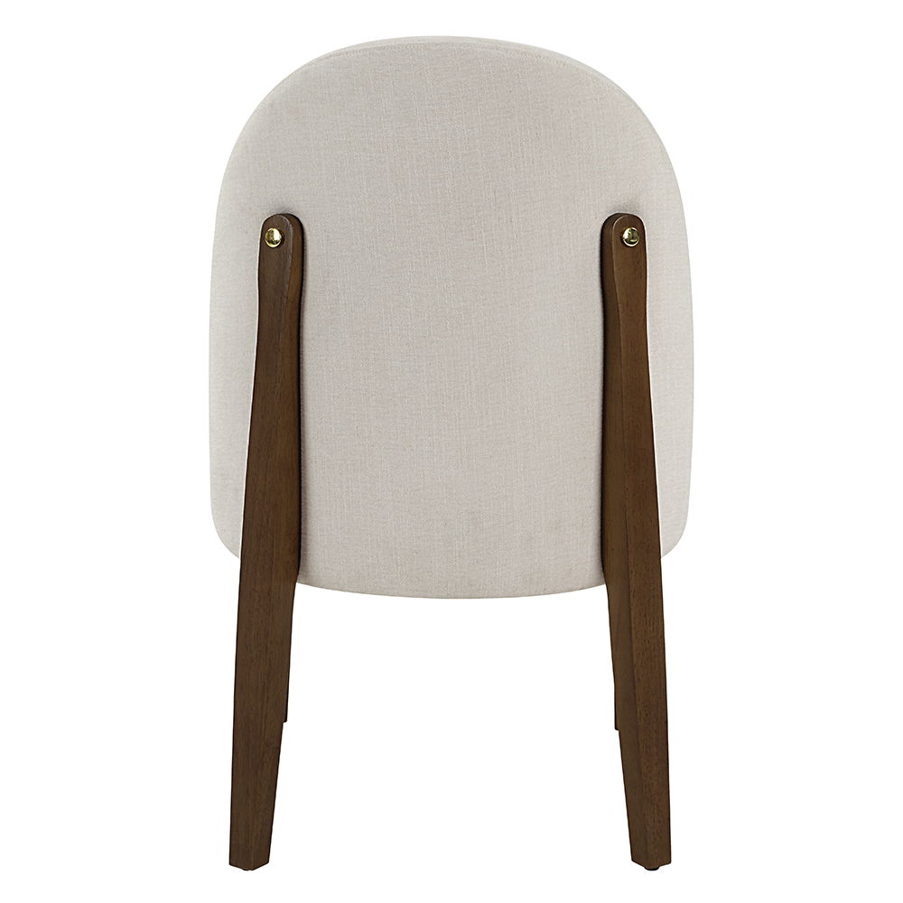 Gamarya - Side Chair Set of 2) - White Fabric & Oak