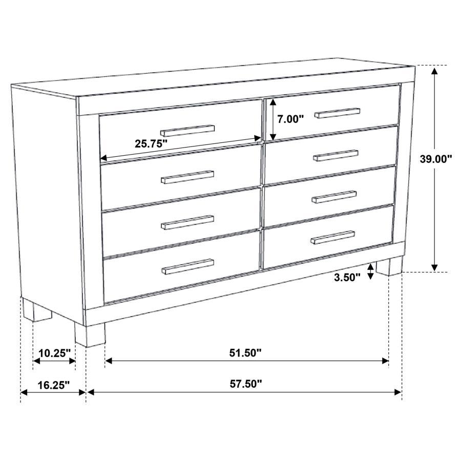 Coaster Fine Furniture Woodmont - 8-Drawer Dresser - Rustic Golden Brown | Meri Furniture